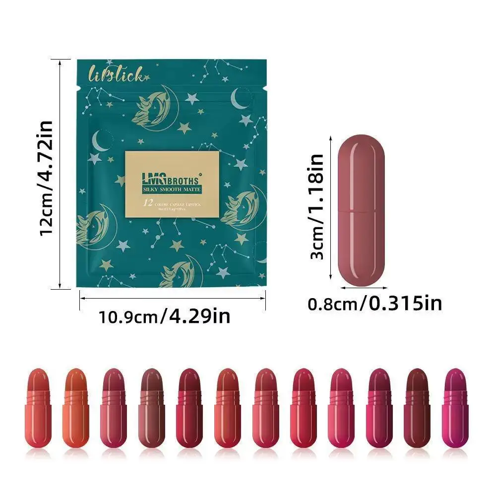 LMG Brothers Silky Smooth Matte 12 Colors Capsule Lipsticks - Image 3